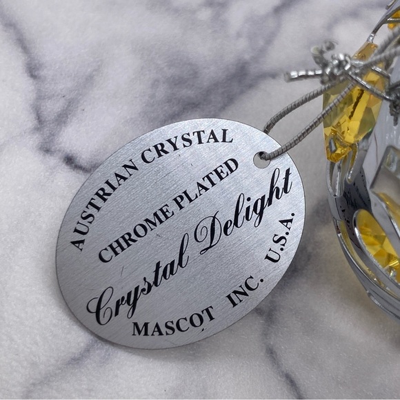 Crystal Delight Chrome Plated Austrian Crystal Egg Ornament by Mascot - Picture 2 of 4